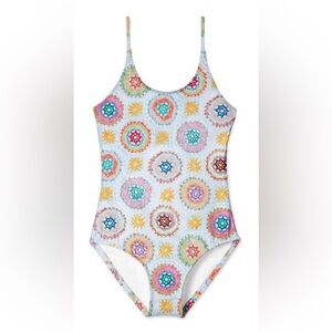 NWT and in Plastic Stella Cove Girls 4 yrs One-Piece Crochet Print Swimsuit